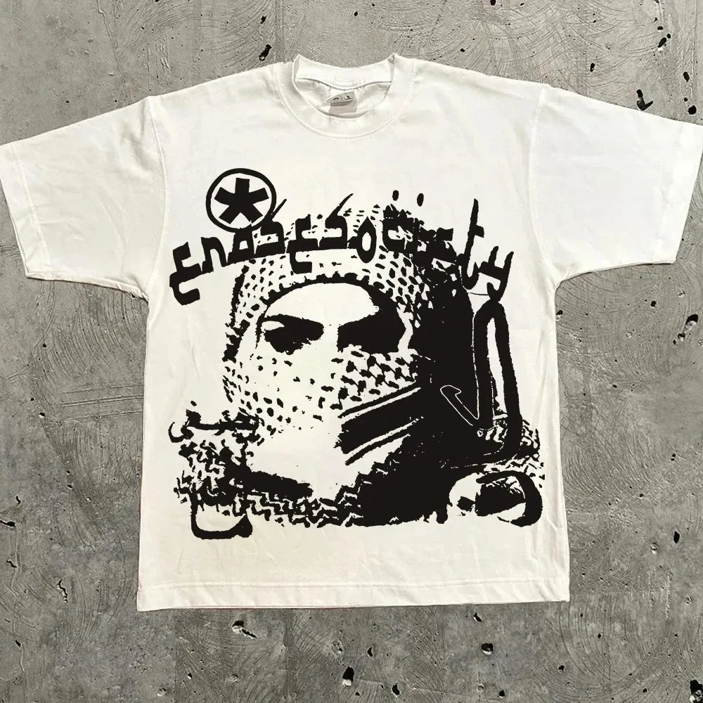 Harajuku Letter Graphic T Shirts Y2K Men Women High Street Oversized Y2K T Shirt Pro Choice Vintage Top Tee Female Male Clothing