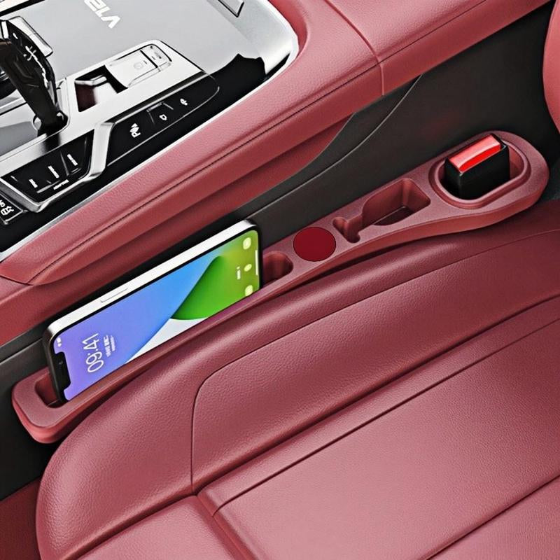Car Seat Side Filler, PU Leather Car Seat Side Storage Strip, Phone Key Ticket Holder, Car Interior Accessories for Stowing & Tidying