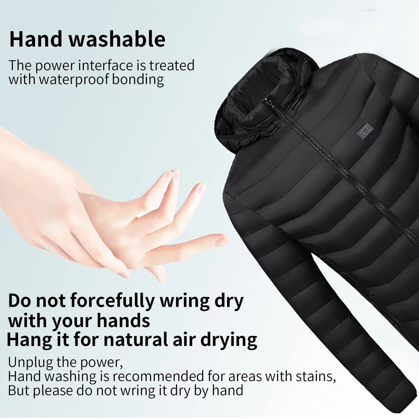 Heated Jacket for Men and Women, Heated Coat Hooded Heating Warm Jackets Windproof USB Charging Electric Body Warmer Suitable for Winter Outdoor