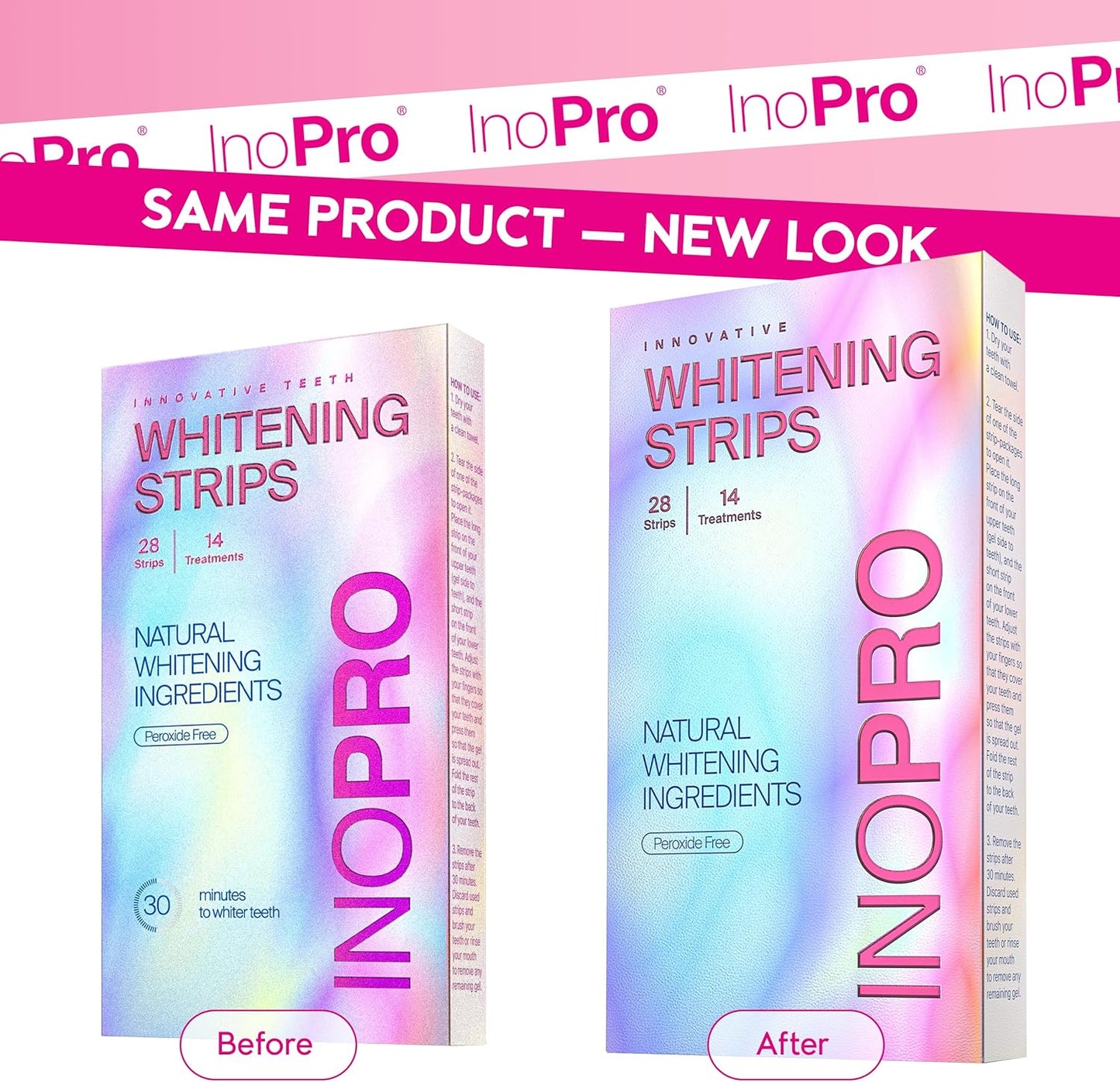 Teeth Whitening Strips 14 Treatments Kit - Teeth Whitener, Peroxide Free, Green White Strips for Teeth Whitening with Arbutin, Coconut Oil, Deep Stains Removal (28 Strips)
