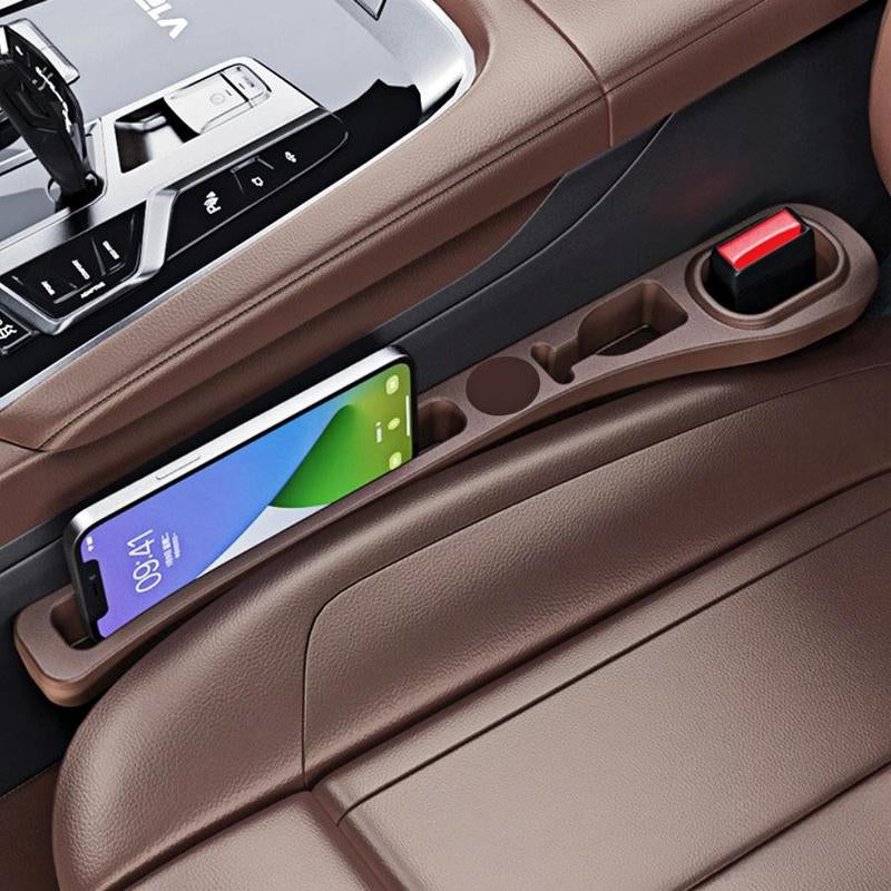 Car Seat Side Filler, PU Leather Car Seat Side Storage Strip, Phone Key Ticket Holder, Car Interior Accessories for Stowing & Tidying
