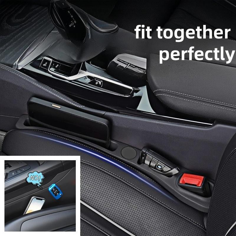 Car Seat Side Filler, PU Leather Car Seat Side Storage Strip, Phone Key Ticket Holder, Car Interior Accessories for Stowing & Tidying