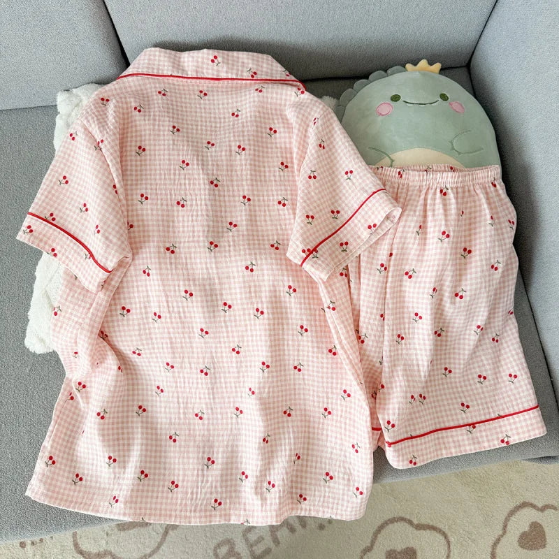 Summer Women'S Printed Pajama Set V-Neck Top and Shorts 2-Piece Set, Casual and Comfortable Home Set, Can Be Worn Externally