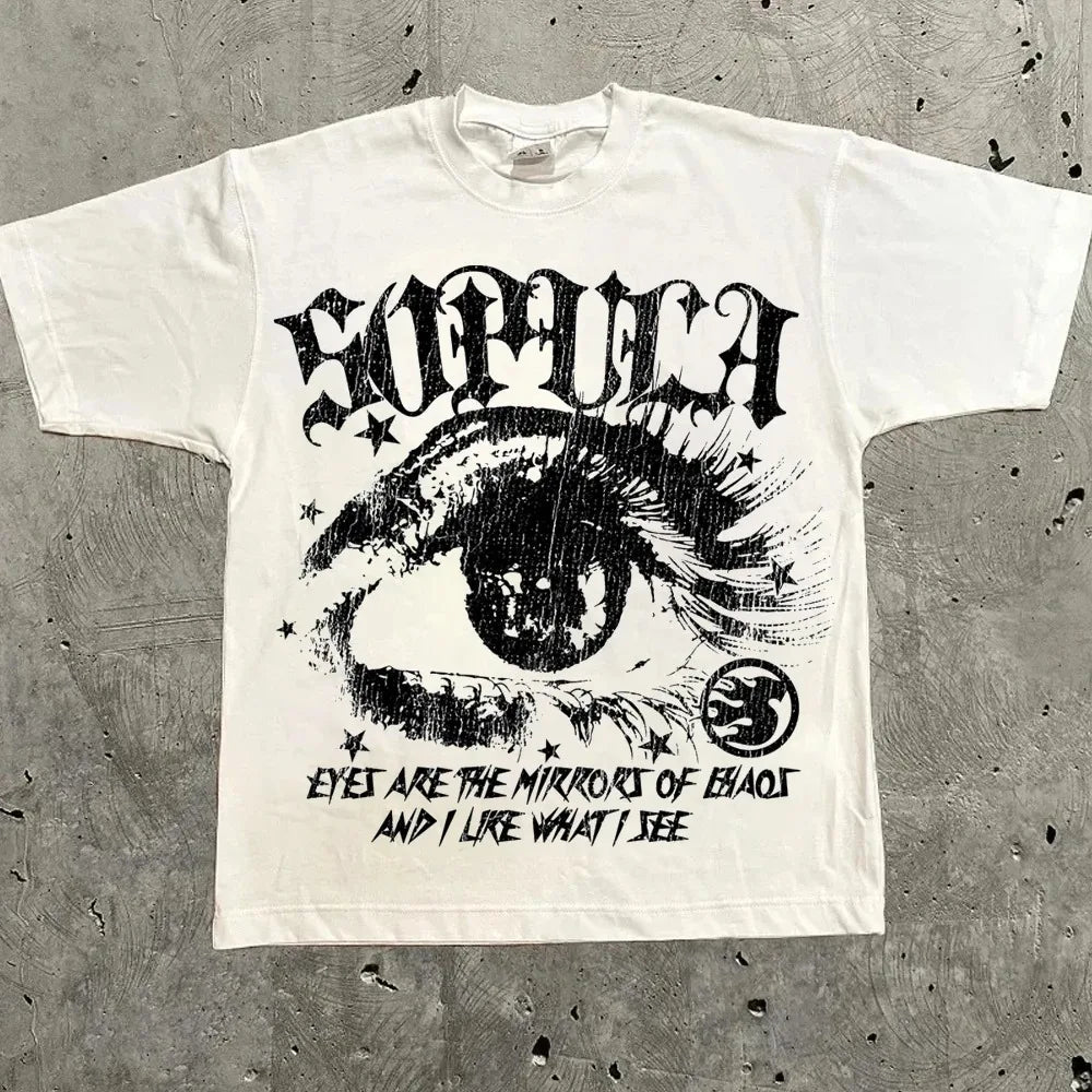 Harajuku Letter Graphic T Shirts Y2K Men Women High Street Oversized Y2K T Shirt Pro Choice Vintage Top Tee Female Male Clothing