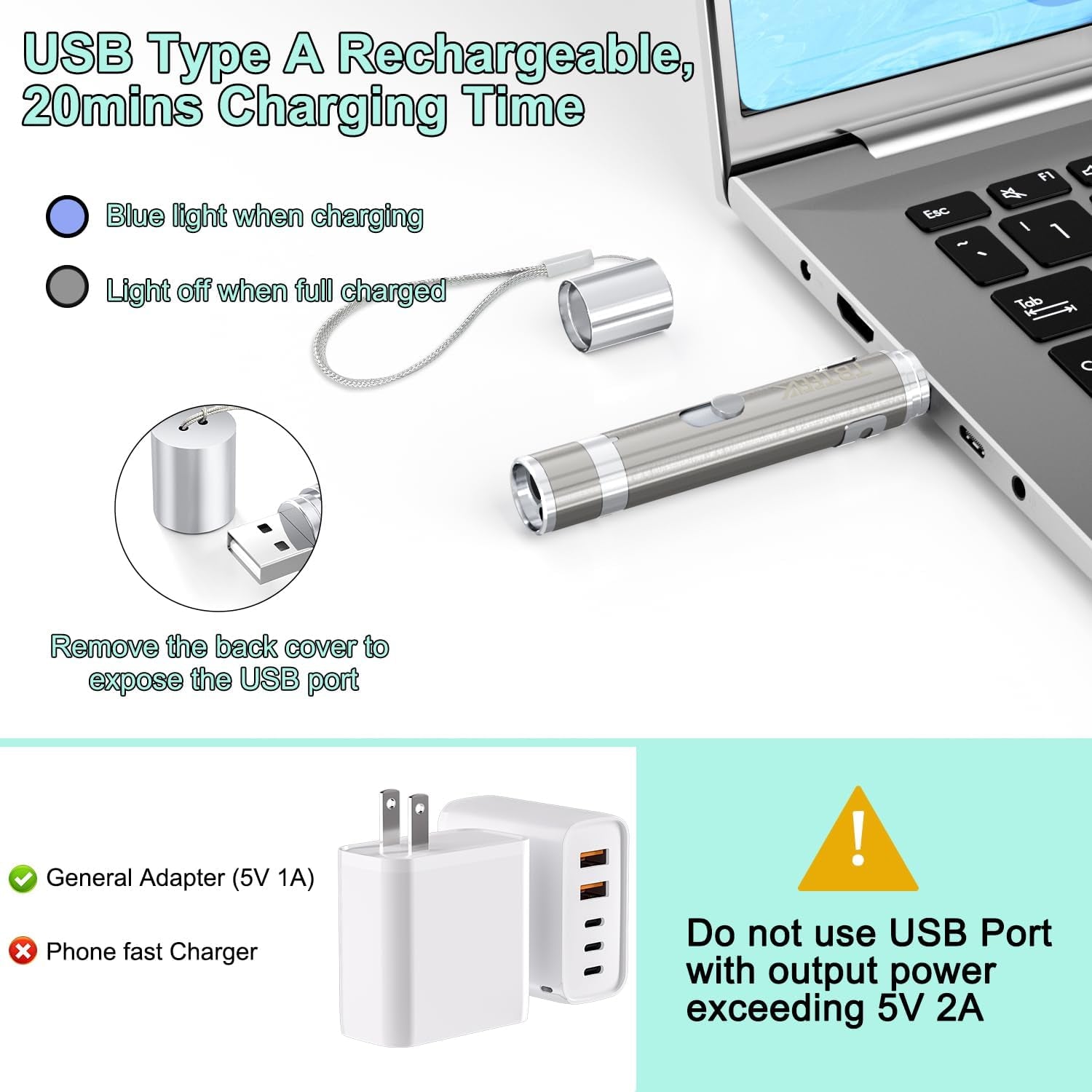 Cat Toys, USB Rechargeable Kitten Toy, 3 Light Modes & 5 Adjustable Patterns, Portable Interactive Pet Dog Cat Mouse Toy for Fun Chase Play Exercise