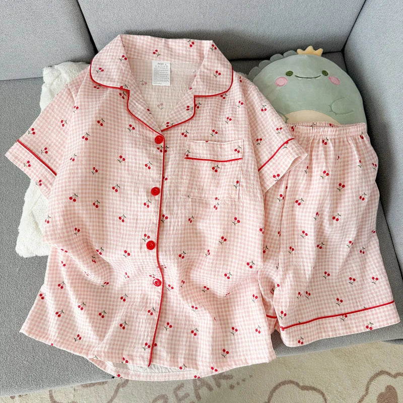 Summer Women'S Printed Pajama Set V-Neck Top and Shorts 2-Piece Set, Casual and Comfortable Home Set, Can Be Worn Externally