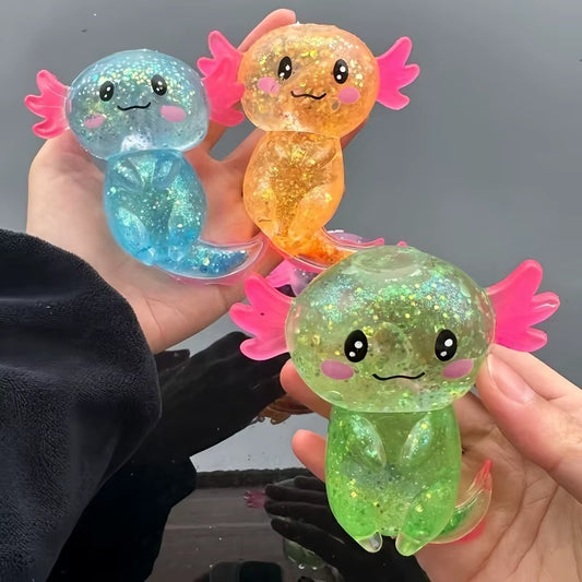 Colorful Salamander Maltose Fidgets Toys Squishy Malt Sugar Filled Stretchy Axolotl Fun Squeeze Birthday Supplies Party Favors