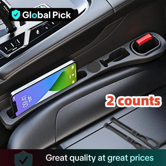 Car Seat Side Filler, PU Leather Car Seat Side Storage Strip, Phone Key Ticket Holder, Car Interior Accessories for Stowing & Tidying