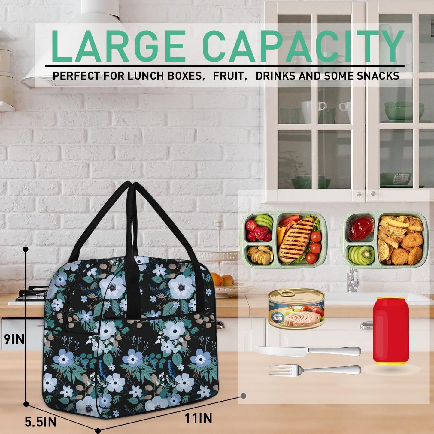 Lunch Bag,Lunch Box for Women Men,Reusable Insulated Lunch Tote,Small Leakproof Cute Lunch Cooler with High Capacity for Work,Picnic,Camping