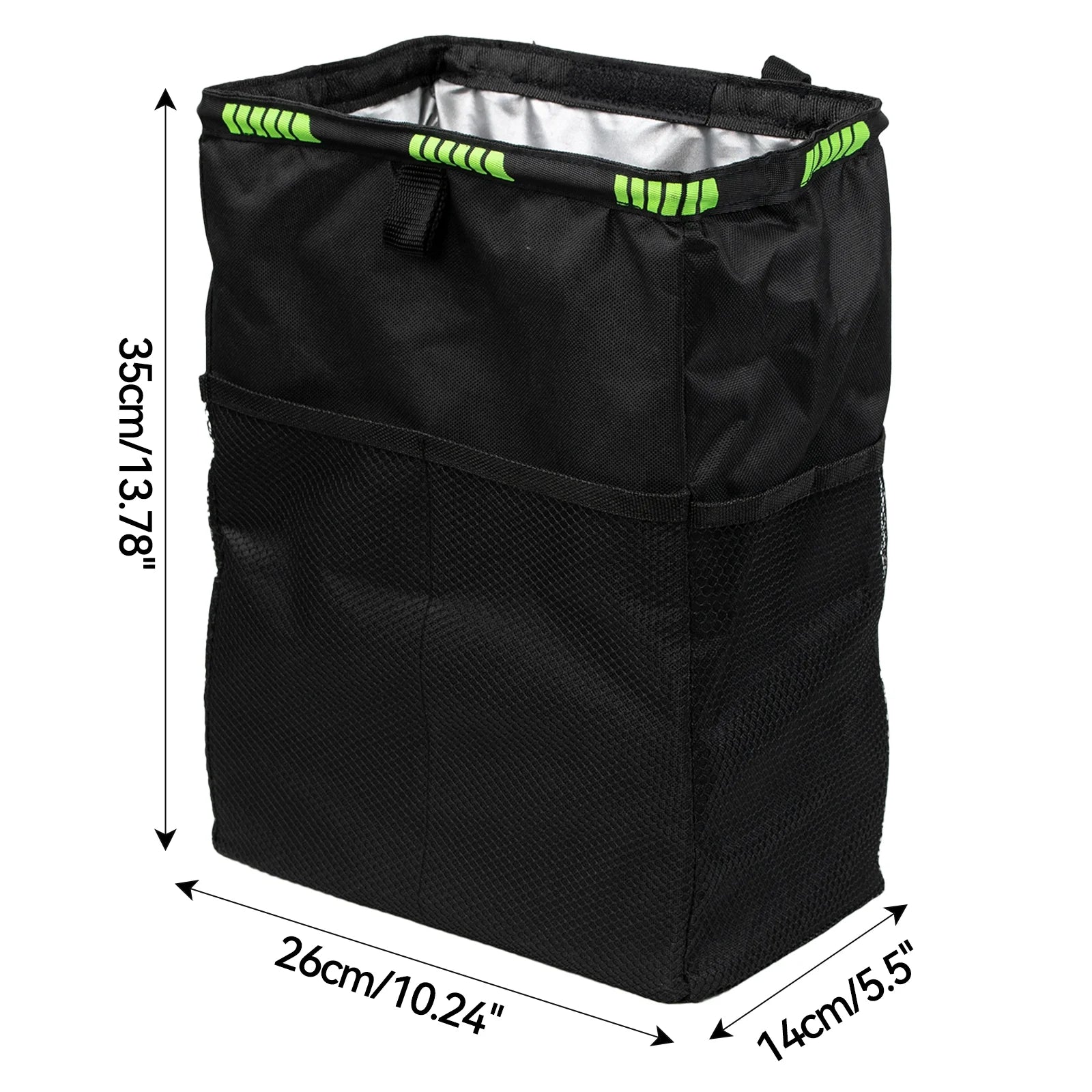 2PCS Waterproof Car Trash Can Garbage Bag with Storage Pockets Large Size Travel Back Seat Hang Organizer