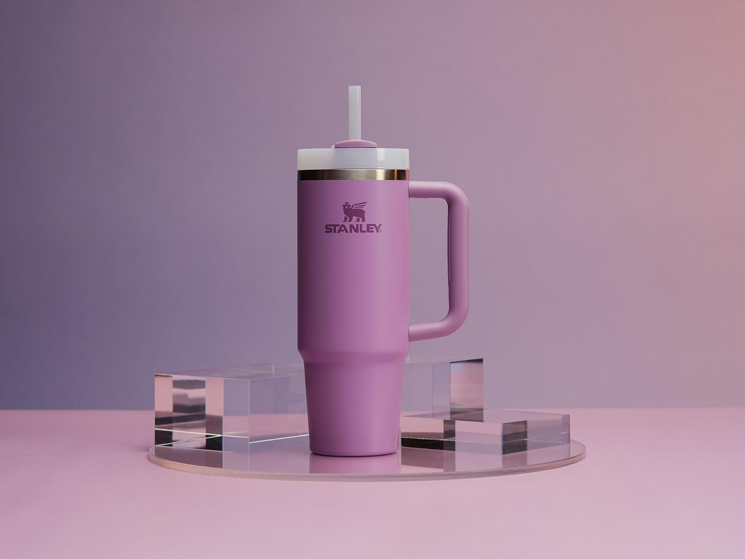 Quencher H2.0 Tumbler with Handle and Straw 30 Oz | Flowstate 3-Position Lid | Cup Holder Compatible for Travel | Insulated Stainless Steel Cup | Bpa-Free | Lilac