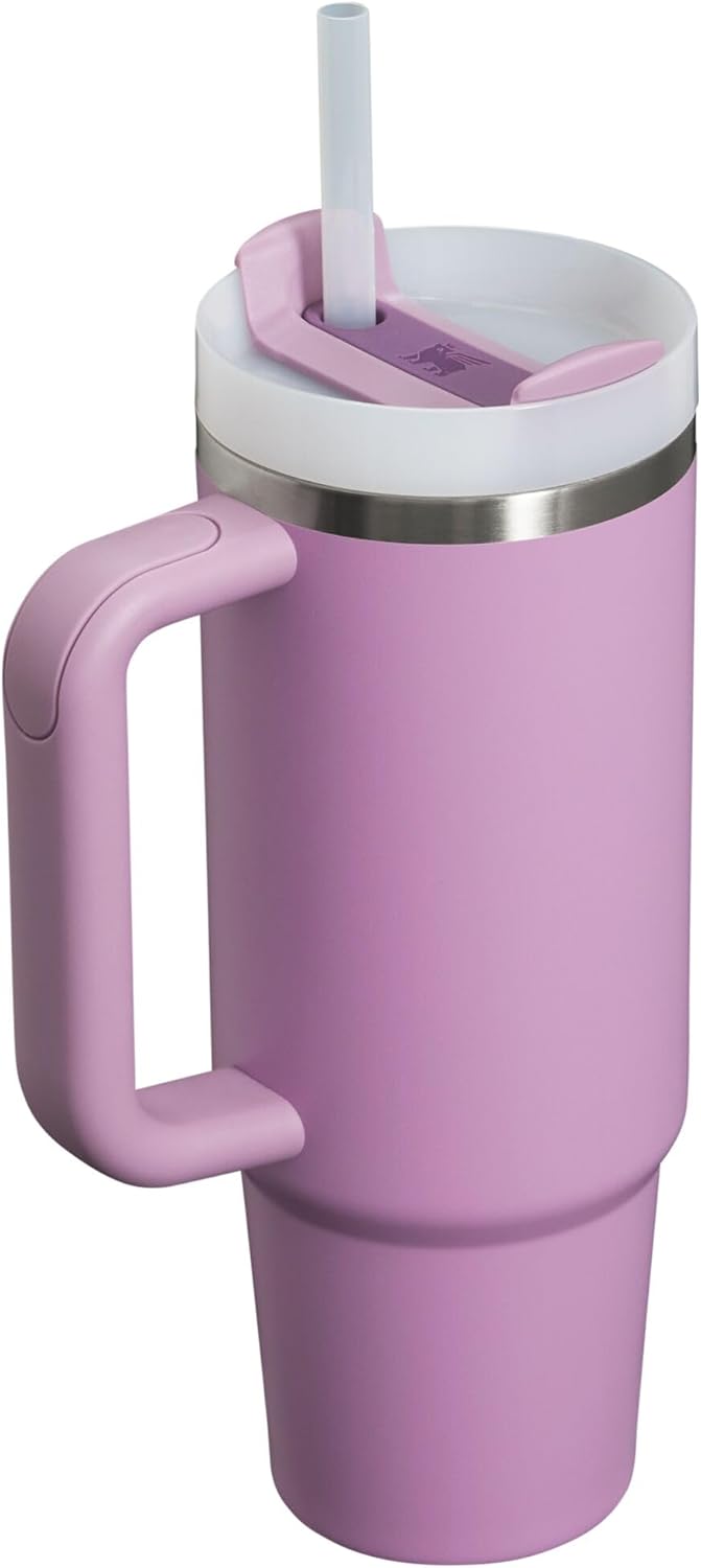 Quencher H2.0 Tumbler with Handle and Straw 30 Oz | Flowstate 3-Position Lid | Cup Holder Compatible for Travel | Insulated Stainless Steel Cup | Bpa-Free | Lilac