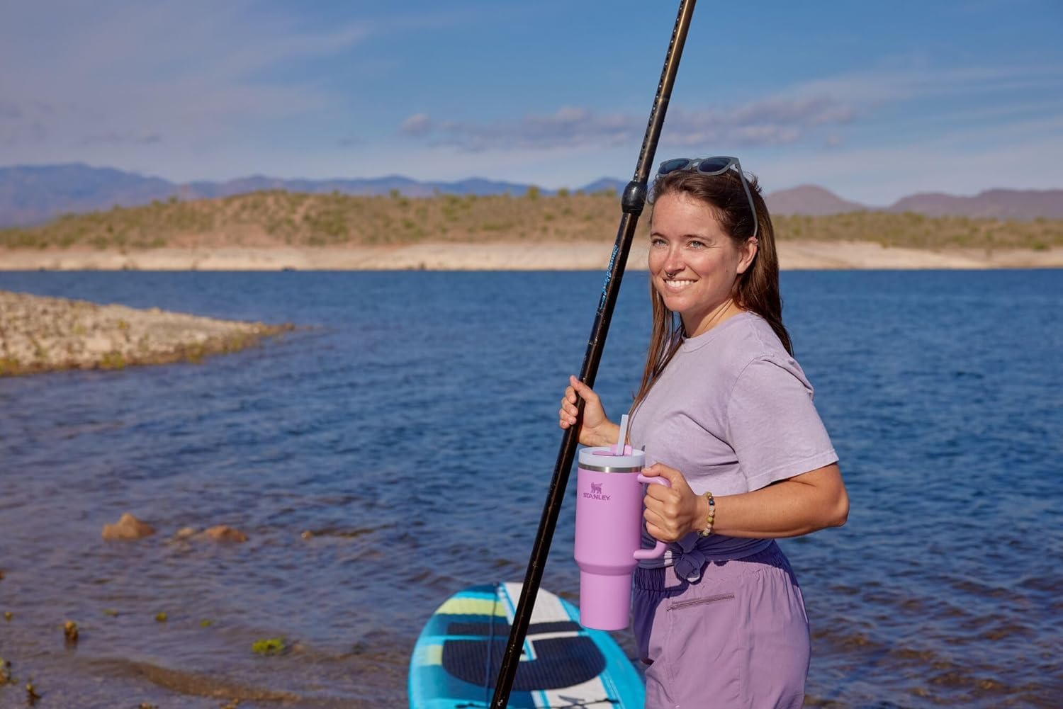 Quencher H2.0 Tumbler with Handle and Straw 30 Oz | Flowstate 3-Position Lid | Cup Holder Compatible for Travel | Insulated Stainless Steel Cup | Bpa-Free | Lilac