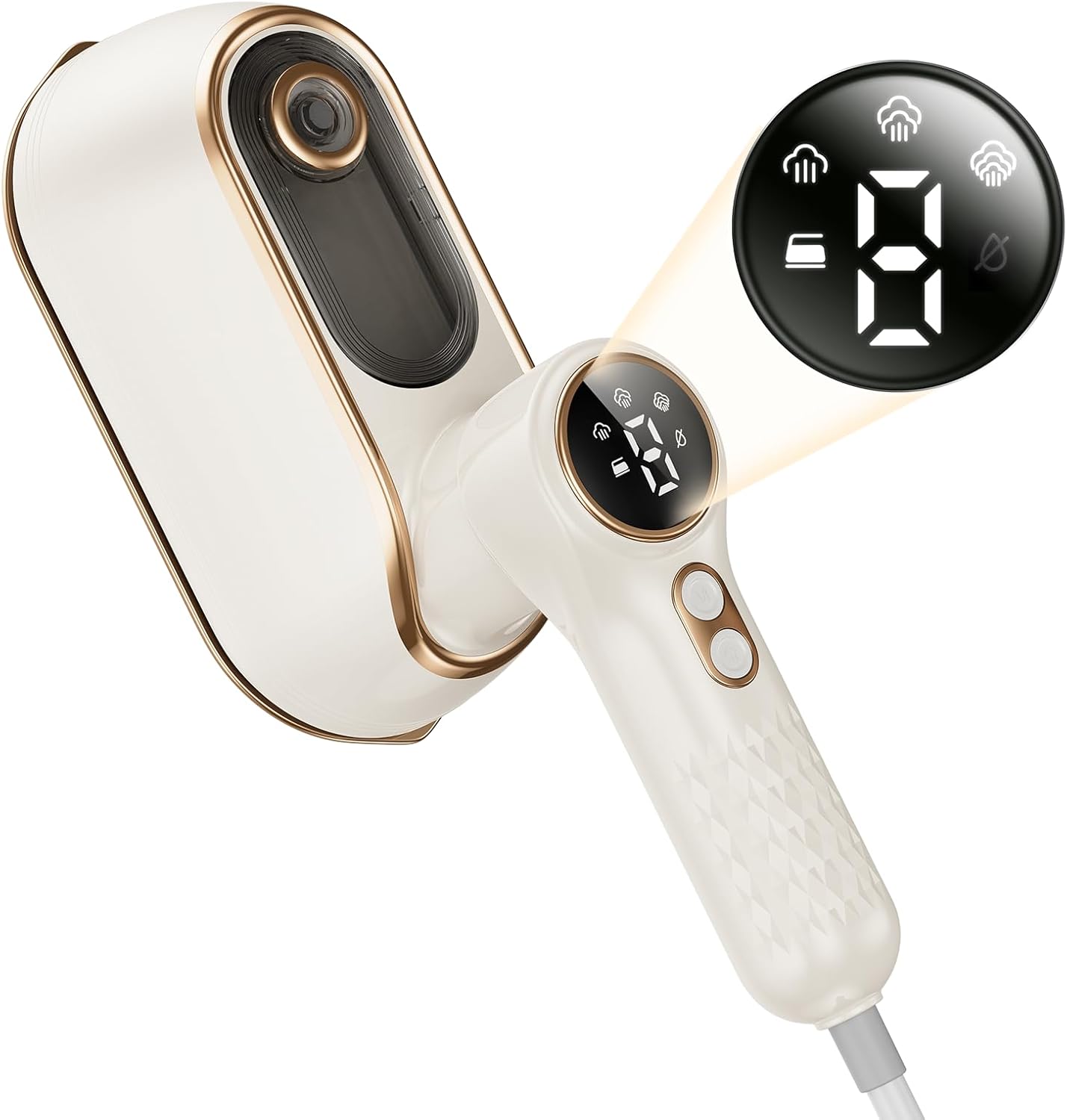 Portable Travel Steamer, 1200W Handheld Fabric Steamer for Clothes, 4Modes with LCD Display, Powerful Wrinkle Remover for Home & Travel, 150Ml Water Tank, 10S Fast Heat-Up, 180°Swivel Handle, Sky Blue