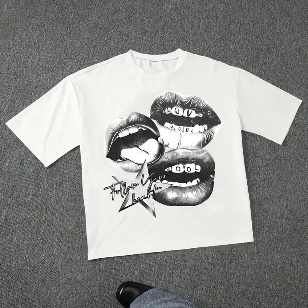Harajuku Letter Graphic T Shirts Y2K Men Women High Street Oversized Y2K T Shirt Pro Choice Vintage Top Tee Female Male Clothing