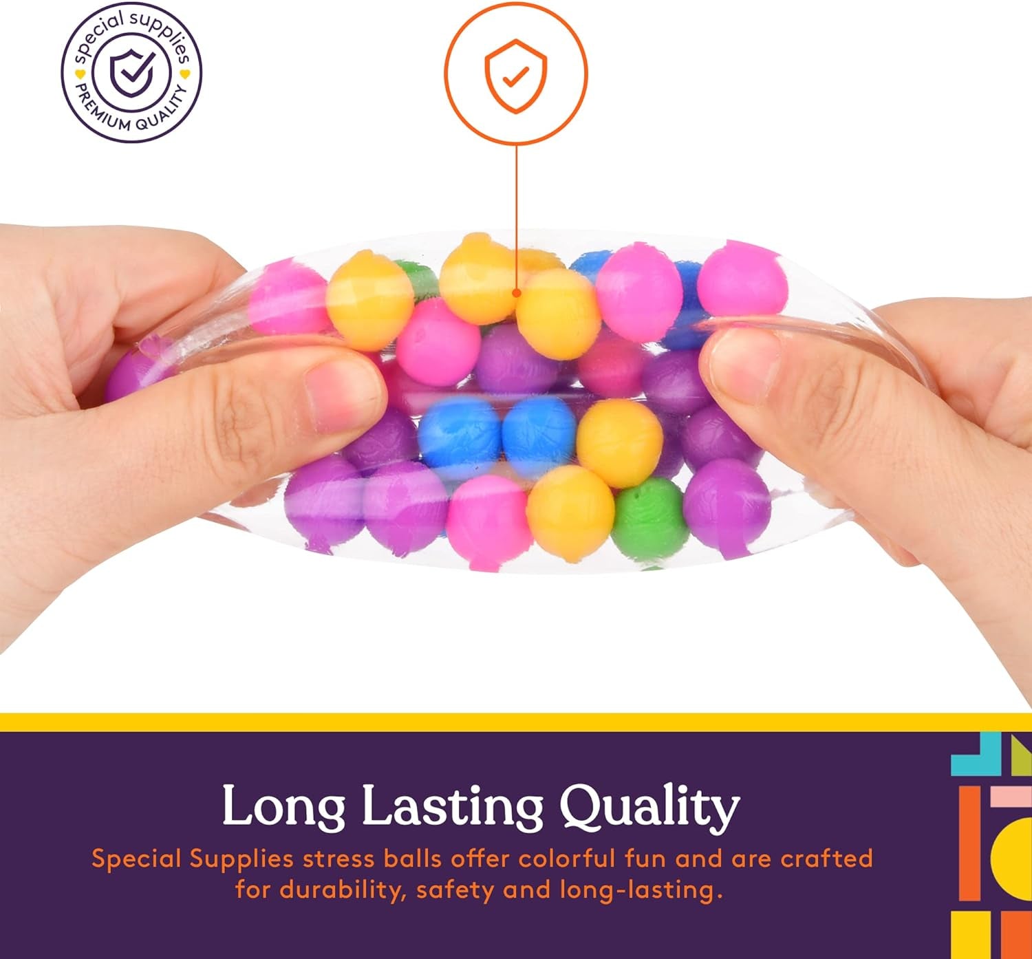 Sensory Squishy Stress Balls, Squeeze, Color Sensory Toy - Relieve Tension, Stress - Home, Travel and Office Use - Fun for Kids and Adults (Style 2)