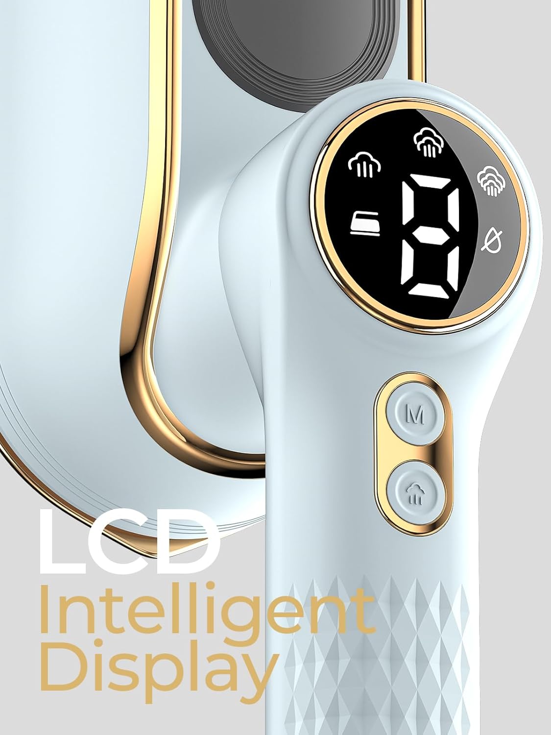 Portable Travel Steamer, 1200W Handheld Fabric Steamer for Clothes, 4Modes with LCD Display, Powerful Wrinkle Remover for Home & Travel, 150Ml Water Tank, 10S Fast Heat-Up, 180°Swivel Handle, Sky Blue