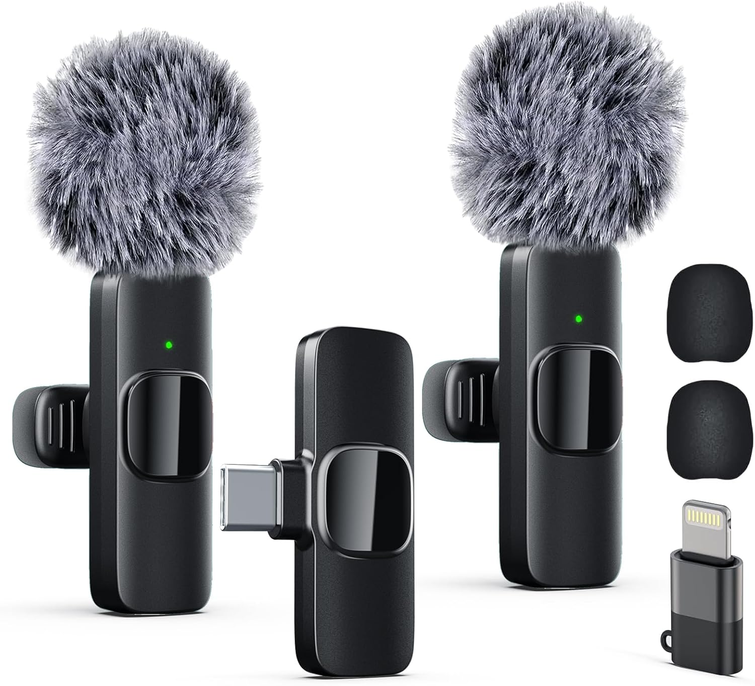 Professional Wireless Lavalier Lapel Microphone for Iphone, Ipad, Mini Video Recording Mic Forinterview Video Podcast Vlog Youtube&Livestream, Noise Reduction, Plug &Play