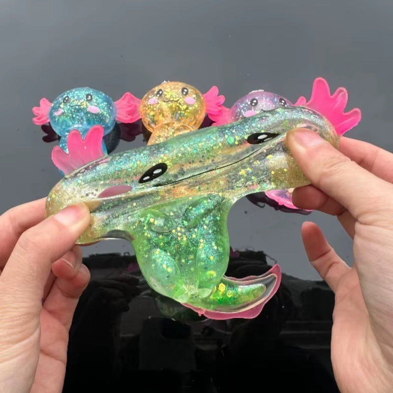 Colorful Salamander Maltose Fidgets Toys Squishy Malt Sugar Filled Stretchy Axolotl Fun Squeeze Birthday Supplies Party Favors