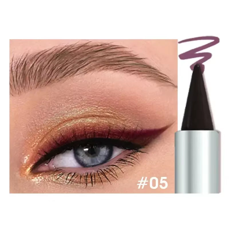 Matte Tapered Velvet Eyeliner Stick Brown Purple Easy to Wear Waterproof Eye Liner Gel Matte Quick Drying Eyeshadow Eyeliner Pen