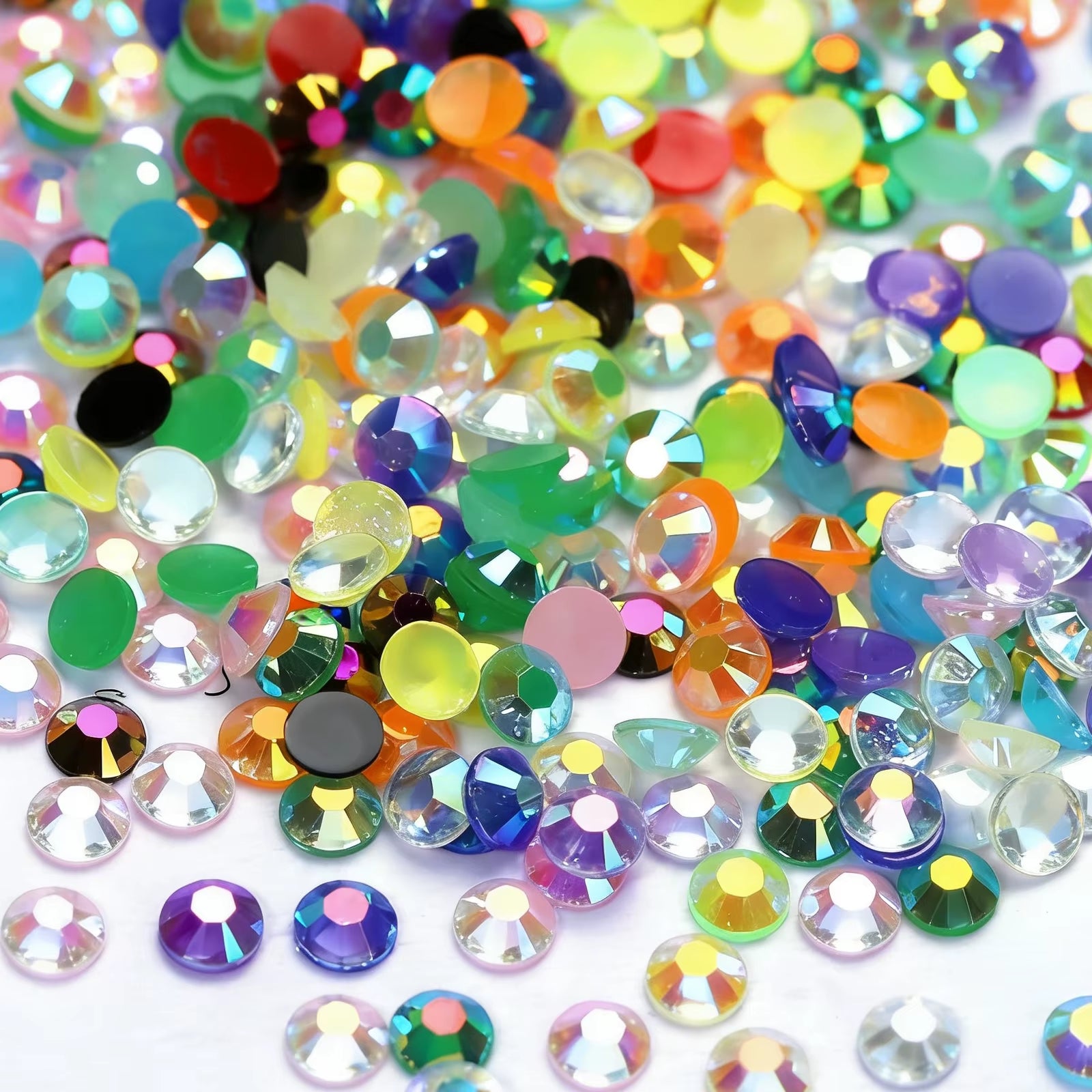 28Grid 3/4/5/6Mm Mixed Color Resin Drill AB Rhinestone Set Flatback Nail Drill for Phone Clothing DIY Decoration Nails Crafts