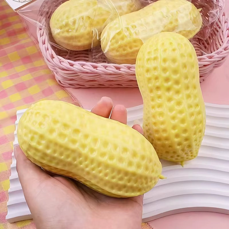 Squishy Peanut Fidget Toy Buttery-Soft Feel Simulated Peanuts Squeeze Toy ASMR Sensory Slow Rebound anti Stress Gift for Friends