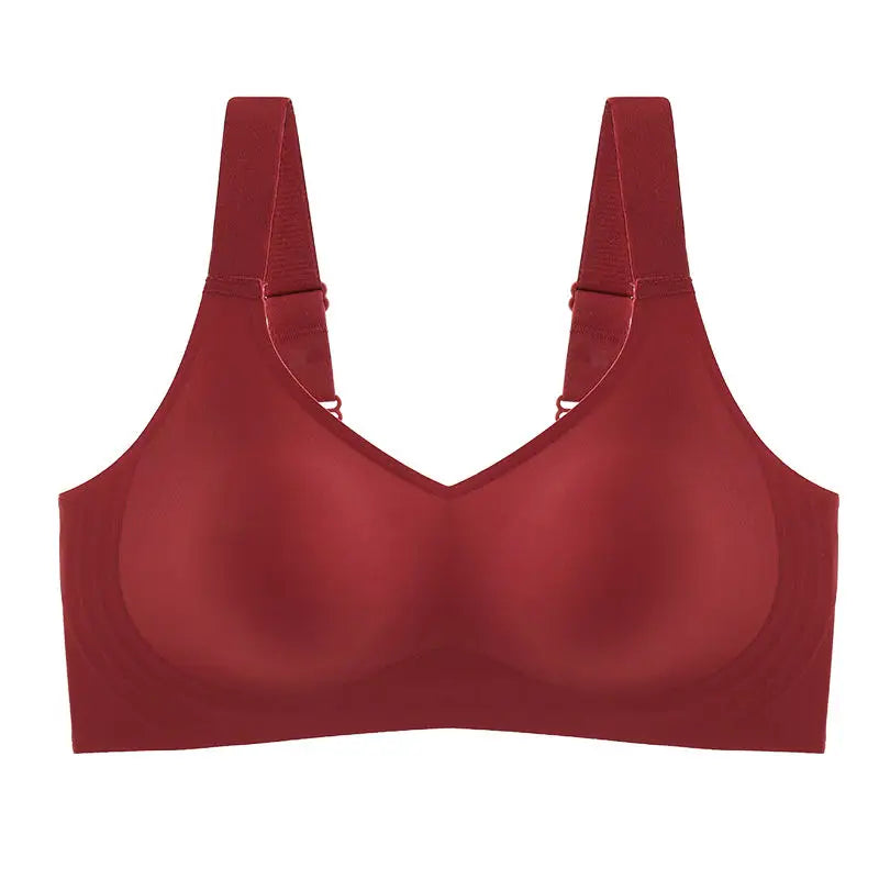 Beautiful Back Large Size Soft Support Push-Up Bra for Women, Seamless One-Piece, Wire-Free, Adjustable Sports Thin Bra