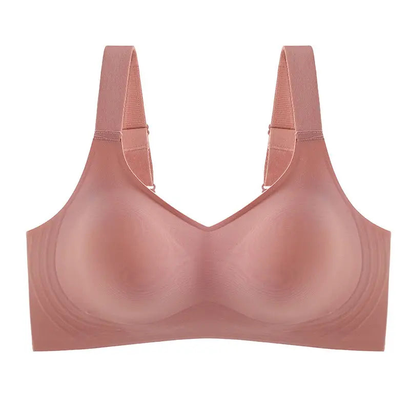 Beautiful Back Large Size Soft Support Push-Up Bra for Women, Seamless One-Piece, Wire-Free, Adjustable Sports Thin Bra