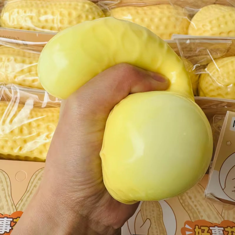 Squishy Peanut Fidget Toy Buttery-Soft Feel Simulated Peanuts Squeeze Toy ASMR Sensory Slow Rebound anti Stress Gift for Friends