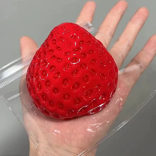 Cute Strawberry Squishy Fidget Toy Slow Rebound Stress Relief Toy Super Soft Fruit Squeeze Toy Relieve Anxiety Christmas Gift