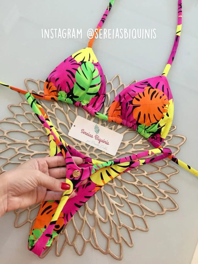 New Bikini Women Swimsuit Beach Vacation Swimwear Leopard Printed Sexy Bikini Set Beachwear Swimsuit Thong Bathing Suit Biquinis
