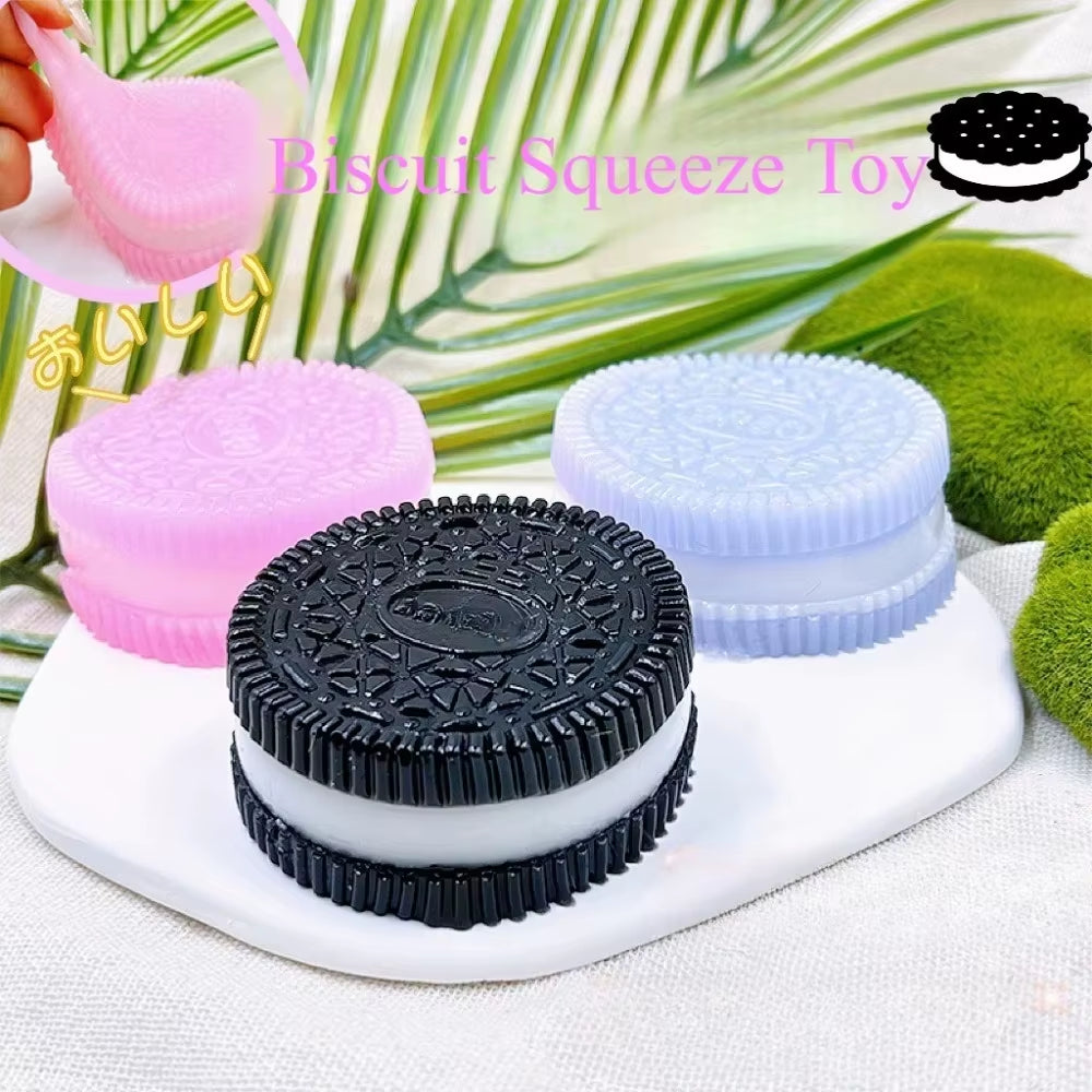Soft Taba Squishy Handmade Cookies Stress Relief Toy Sensory Fidget Toys for Kids Adults Anxiety Relaxation Squeeze Holiday Gift