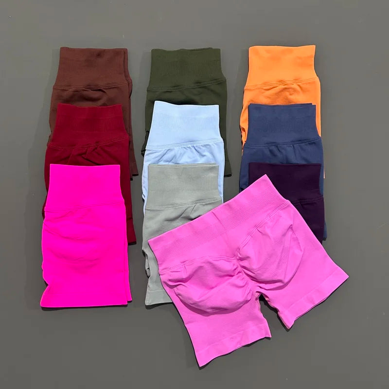 Shorts 4.5" Women Fitness Sports Biker Shorts Low Waist Gym Short Workout Scrunch Butt Yoga Seamless Leggings