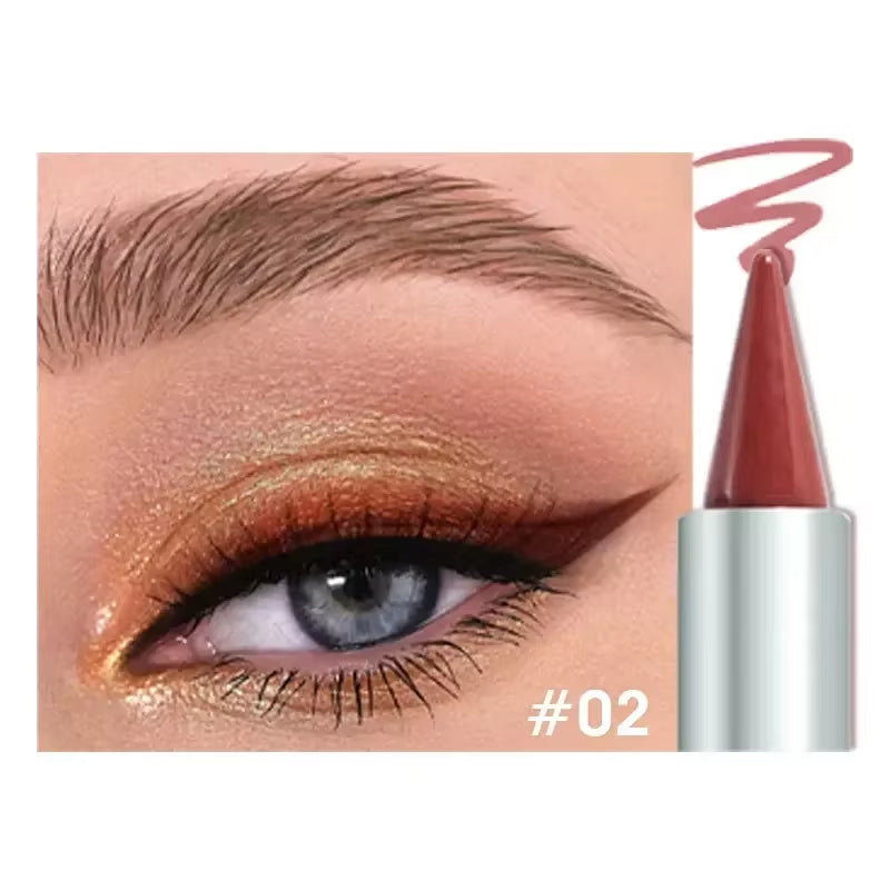 Matte Tapered Velvet Eyeliner Stick Brown Purple Easy to Wear Waterproof Eye Liner Gel Matte Quick Drying Eyeshadow Eyeliner Pen
