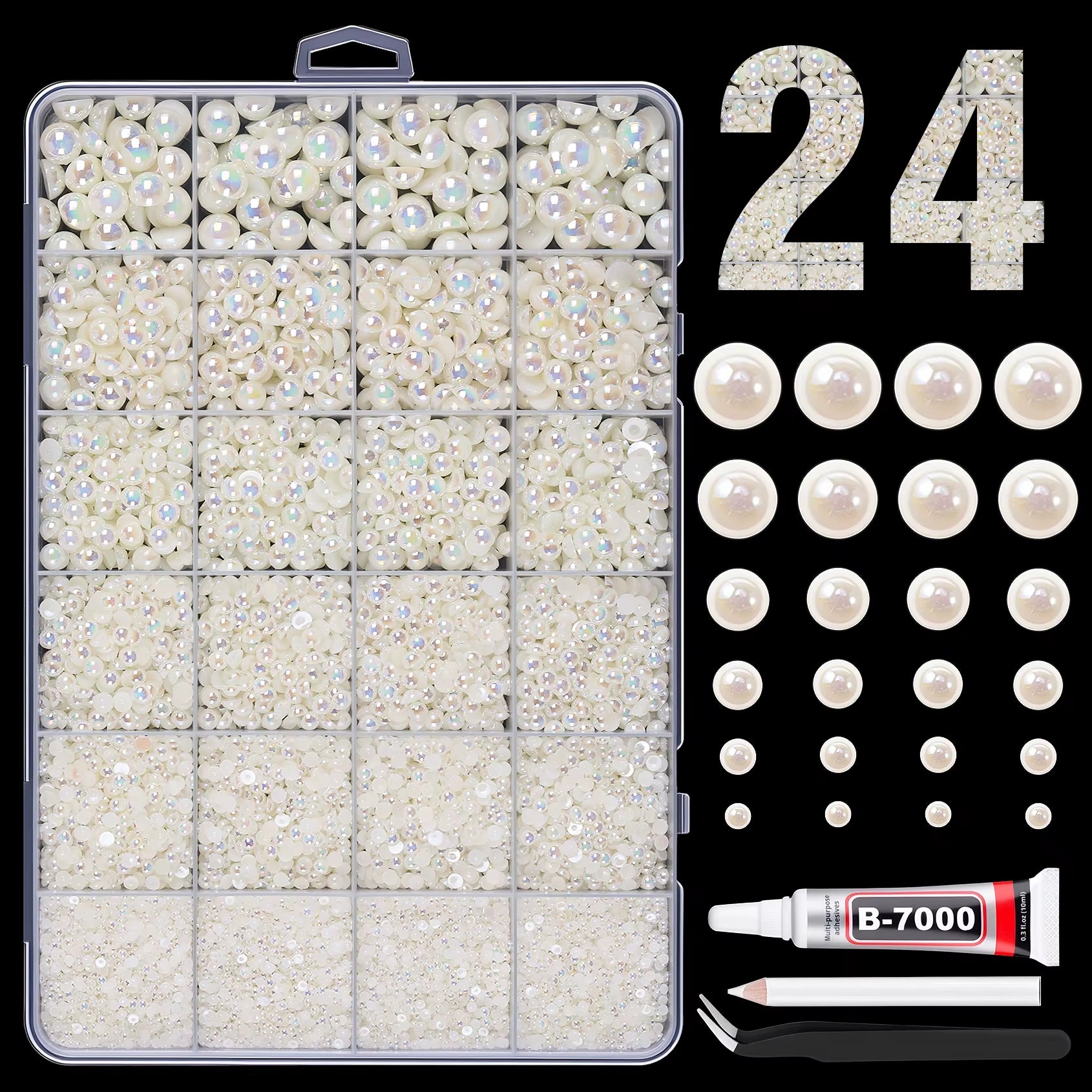 28Grid 3/4/5/6Mm Mixed Color Resin Drill AB Rhinestone Set Flatback Nail Drill for Phone Clothing DIY Decoration Nails Crafts