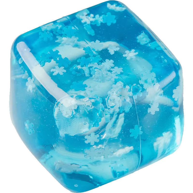 Hot Sale Snowflakes Ice Cube Maltose Squeeze Toy Squishy Square Fidgets Toys Funny Anti-Stress Sensory Toy for Adults Gifts