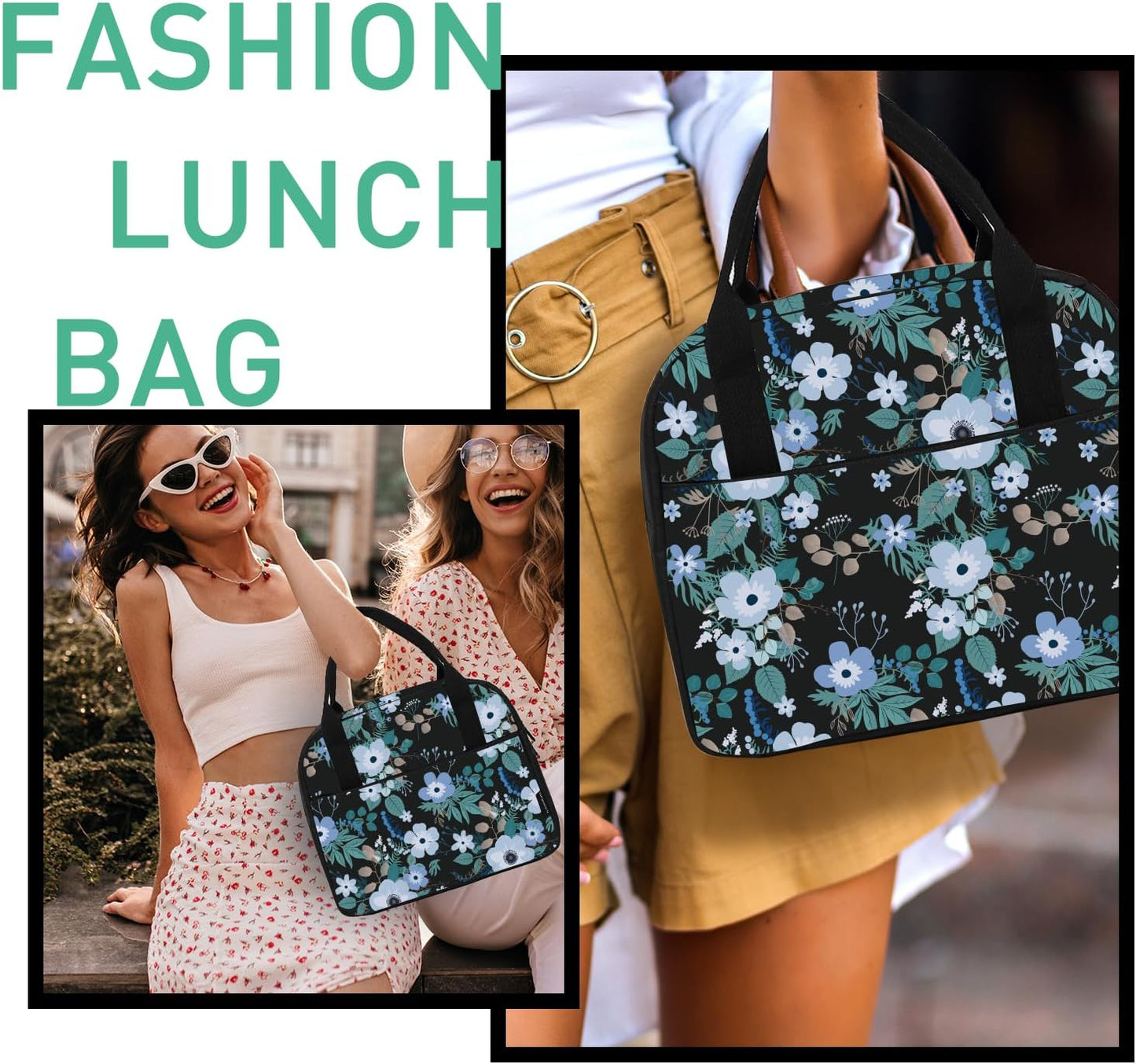Lunch Bag,Lunch Box for Women Men,Reusable Insulated Lunch Tote,Small Leakproof Cute Lunch Cooler with High Capacity for Work,Picnic,Camping