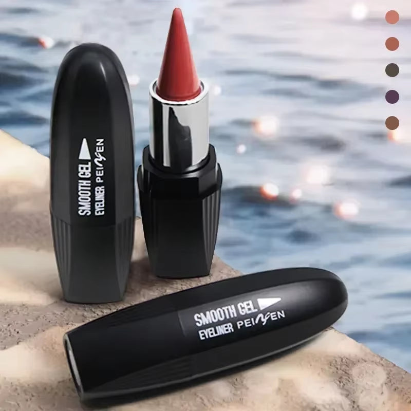 Matte Tapered Velvet Eyeliner Stick Brown Purple Easy to Wear Waterproof Eye Liner Gel Matte Quick Drying Eyeshadow Eyeliner Pen