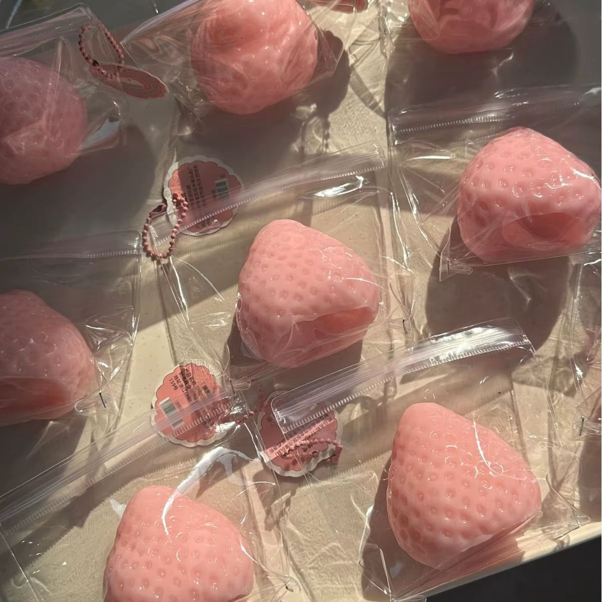 Cute Strawberry Squishy Fidget Toy Slow Rebound Stress Relief Toy Super Soft Fruit Squeeze Toy Relieve Anxiety Christmas Gift