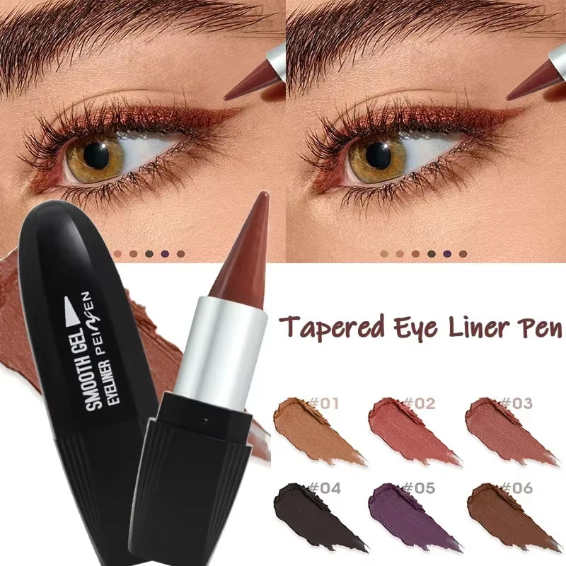 Matte Tapered Velvet Eyeliner Stick Brown Purple Easy to Wear Waterproof Eye Liner Gel Matte Quick Drying Eyeshadow Eyeliner Pen